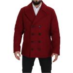 Czerwone Płaszcze zimowe męskie eleganckie z wiskozy marki Dolce & Gabbana w rozmiarze XL 