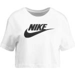 Białe Koszulki damskie z krótkimi rękawami gładkie marki Nike Essentials w rozmiarze L 