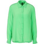 Zielone Bluzki z kołnierzykiem damskie z falbankami marki Marc Cain w rozmiarze XL 