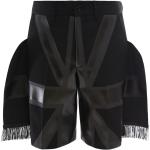 Czarne Krótkie spodnie męskie z frędzlami w stylu casual marki Burberry w rozmiarze M 
