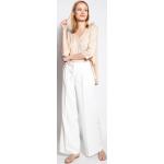 Białe Spodnie z wysokim stanem damskie marki Lanti 