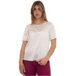 Białe Koszulki damskie z krótkimi rękawami jedwabne marki PENNYBLACK w rozmiarze S 