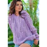 Fioletowe Swetry oversize damskie marki awama 