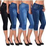 Niebieskie Jeansy rurki damskie Skinny fit dżinsowe w rozmiarze dużym 