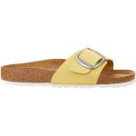 Żółte Sandały skórzane z zamszu na lato marki Birkenstock Madrid Big Buckle w rozmiarze 36 