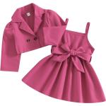 Fioletowe Sukienki dziecięce bez rękawków dla dziewczynek do prania ręcznego - 2 sztuki - wiek: 2-3 lata 