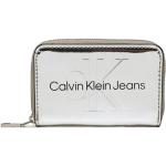 Srebrne Portfele damskie dżinsowe marki Calvin Klein Jeans 