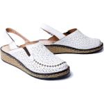 Białe Sandały na koturnie damskie Rzepy na lato marki Manitu w rozmiarze 40 - wysokość obcasa od 5cm do 7cm 