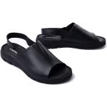 Czarne Sandały skórzane damskie na lato marki Manitu w rozmiarze 40 