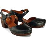 Czarne Sandały na obcasie damskie Rzepy na lato marki Manitu w rozmiarze 35 - wysokość obcasa od 7cm do 9cm 