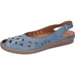 Niebieskie Sandały skórzane damskie na lato marki Manitu w rozmiarze 42 