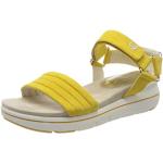 Żółte Sandały damskie syntetyczne na lato marki Marco Tozzi w rozmiarze 41 