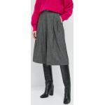 Marella Spodnie damskie kolor szary fason culottes high waist