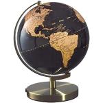 Czarne Globusy z motywem mapy świata metalowe 