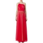 Czerwone Sukienki na studniówkę damskie poliamidowe na jedno ramię maxi marki Elisabetta Franchi w rozmiarze L 