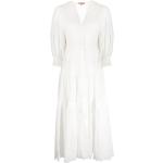 Białe Długie sukienki damskie z dekoltem w serek maxi marki Ermanno Scervino w rozmiarze S 