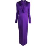 Fioletowe Sukienki na zamek damskie z długimi rękawami z wiskozy maxi marki VERSACE w rozmiarze S 