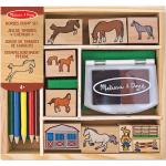 Stempelki z motywem zwierząt drewniane marki Melissa & Doug o tematyce koni i stajni 