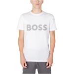 Białe Koszulki z nadrukiem męskie do prania w pralce z krótkimi rękawami bawełniane na jesień marki HUGO BOSS BOSS w rozmiarze XL 