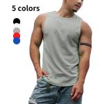 Czarne Koszulki do biegania męskie bez rękawów - 1 sztuka w stylu casual na jesień w rozmiarze XL 