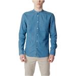 Niebieskie Koszule z długim rękawem męskie z długimi rękawami w stylu casual bawełniane na wiosnę marki Peuterey w rozmiarze XL 