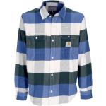 Niebieskie Koszule w kratę męskie z długimi rękawami w kratkę w stylu casual marki Carhartt WIP w rozmiarze XL 