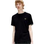 Czarne Koszulki męskie z krótkimi rękawami marki Fred Perry w rozmiarze XL 