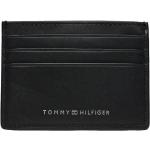 Czarne Portmonetki skórzane męskie eleganckie marki Tommy Hilfiger 