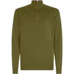 Zielone Eko Swetry na zamek męskie do prania w pralce na zimę marki Tommy Hilfiger w rozmiarze XL 