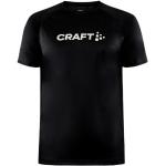 Szare Koszulki męskie z krótkimi rękawami z poliestru z okrągłym dekoltem marki Craft w rozmiarze XL 