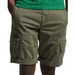 Zielone Spodnie Bermudy męskie w stylu casual bawełniane marki Superdry 