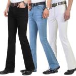 Niebieskie Jeansy Bootcut męskie w stylu casual dżinsowe w rozmiarze dużym 
