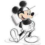 Mickey Mouse Latany szkic nadruk na płótnie, wielo