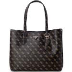 Brązowe Shopper bags damskie eleganckie marki Guess 