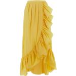 Żółte Spódnice midi damskie z falbankami maxi w rozmiarze XL 