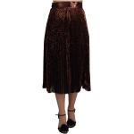 Kasztanowe Spódnice z wysokim stanem damskie z cekinami nylonowe maxi marki Dolce & Gabbana w rozmiarze M 