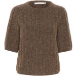 Brązowe Swetry oversize do prania ręcznego z krótkimi rękawami marki Gestuz w rozmiarze XL 