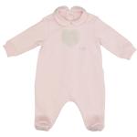 Różowe Kombinezony dziecięce dla niemowląt haftowane marki IL GUFO - wiek: 0-6 miesięcy 
