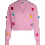 Różowe Swetry damskie z pomponami eleganckie marki MC2 SAINT BARTH w rozmiarze S 