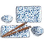 Niebieskie Zestawy do sushi - 6 sztuk ceramiczne japońskie 