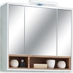Białe Szafki łazienkowe z lustrem z szufladami na wysoki połysk z połyskiem 