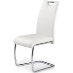 Srebrne Krzesła do jadalni tapicerowane w nowoczesnym stylu ze skóry syntetycznej marki Profeos.eu 