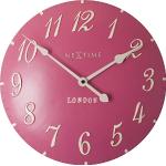 Różowe Zegary ścienne retro o średnicy 35 cm eleganckie marki Nextime 