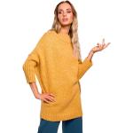 Miodowy Melanżowy Oversizowy Sweter z Półgolfem