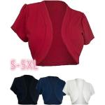 Granatowe Swetry bolerka damskie do prania ręcznego z krótkimi rękawami w stylu casual bawełniane w rozmiarze XL 