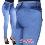 Wielokolorowe Jeansy rurki damskie do prania ręcznego Skinny fit dżinsowe w rozmiarze dużym 
