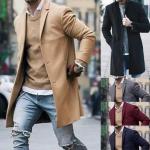 Khaki Płaszcze zimowe męskie do prania ręcznego gładkie w stylu casual w rozmiarze XL 