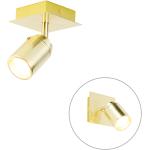 Złote Lampy sufitowe kwadratowe w nowoczesnym stylu aluminiowe marki Qazqa - gwint żarówki: GU10 