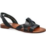 Czarne Sandały skórzane damskie ze skóry na lato marki Lemar w rozmiarze 40 - wysokość obcasa do 3cm 
