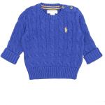 Niebieskie Bluzy dziecięce z kapturem dla chłopców eleganckie marki Ralph Lauren 